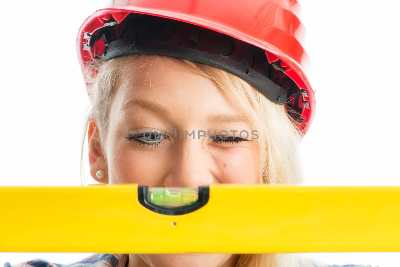 Blonde woman with water scales