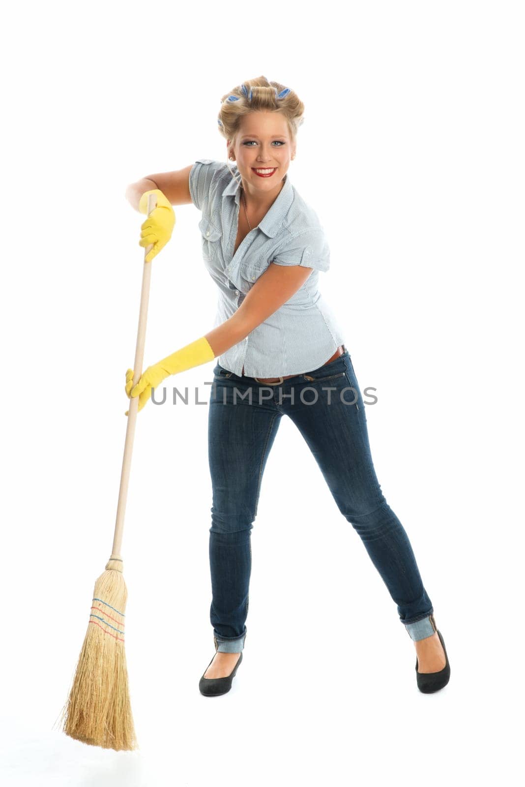 Housewife with rice bhisl