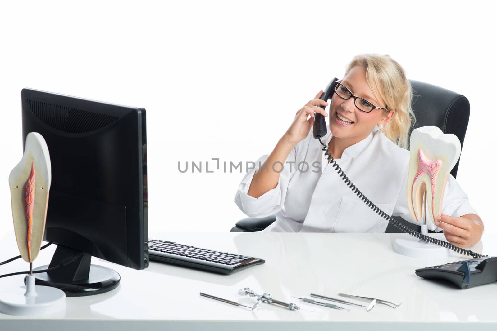 Dentist on the phone