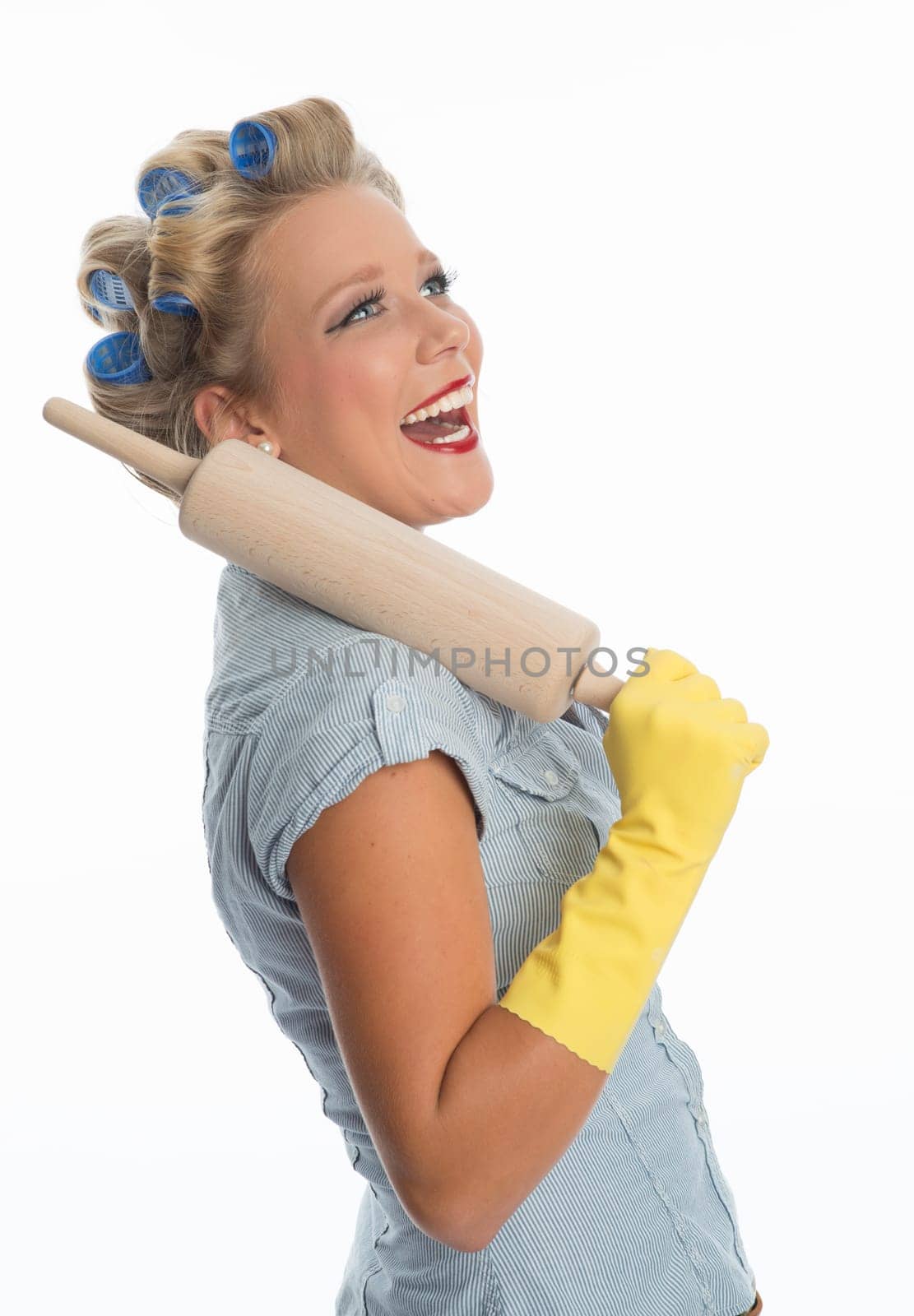Housewife with rolling pin