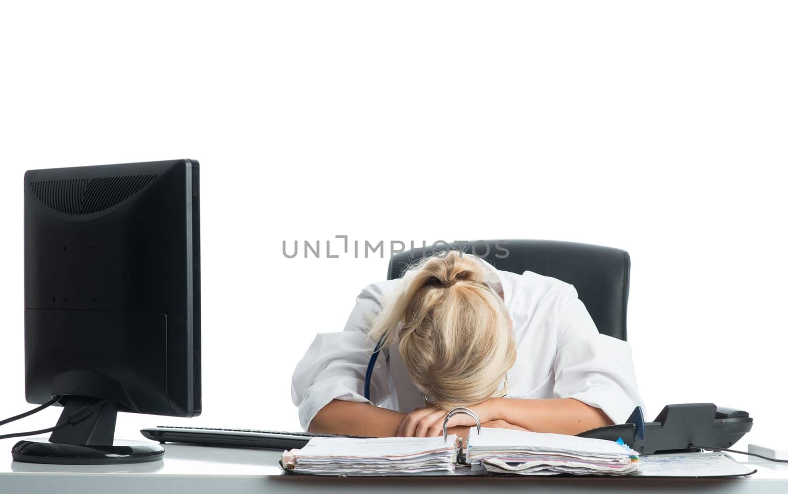 Tired at the desk