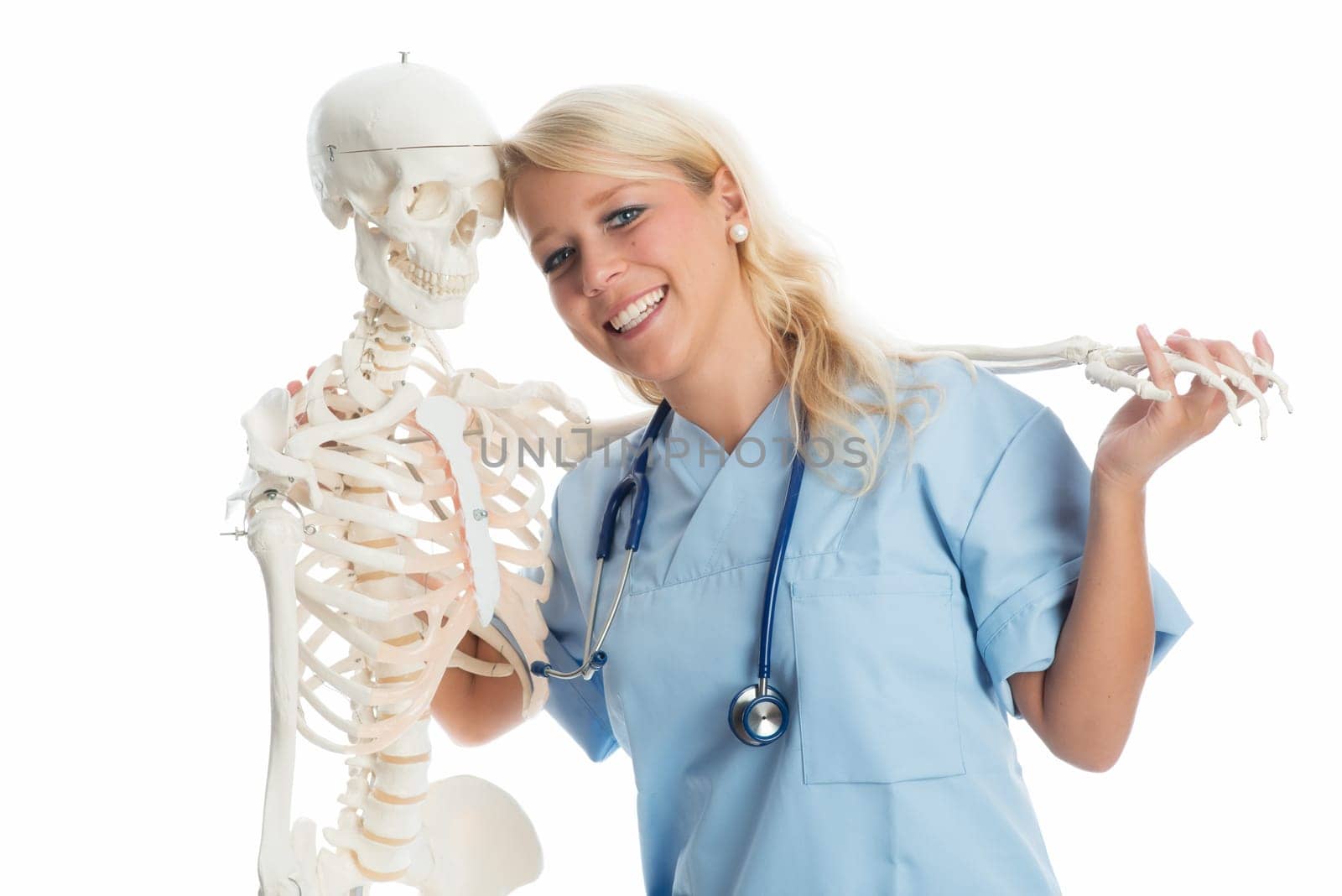Nurse with skeleton