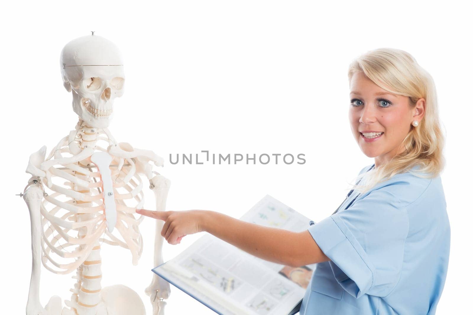 Nurse with skeleton