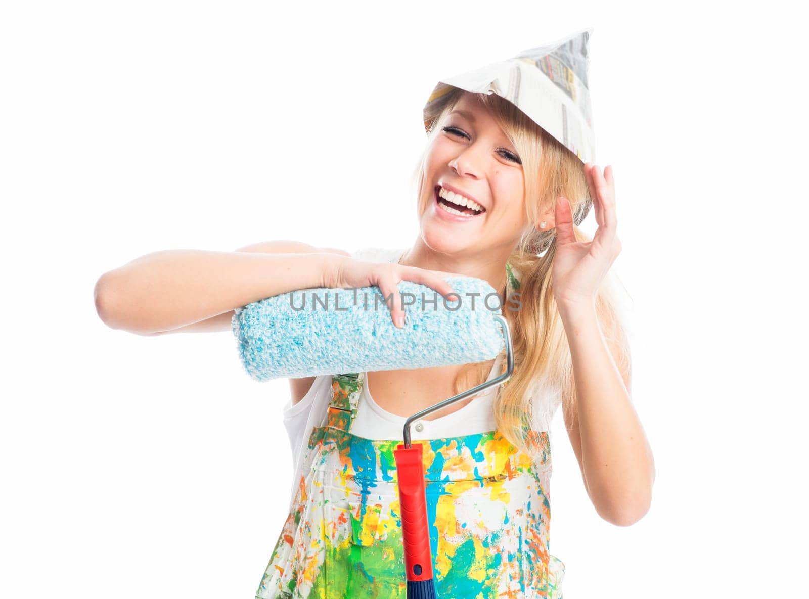 Female painter with a painter's role