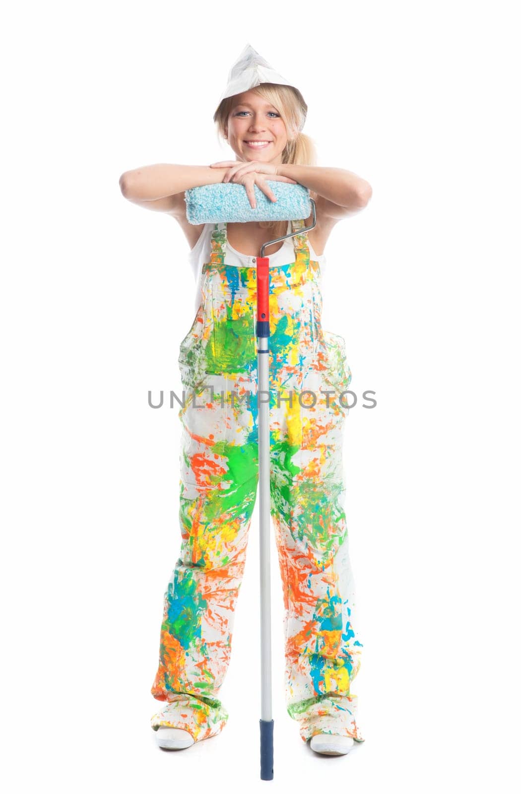 Female painter with a painter's role