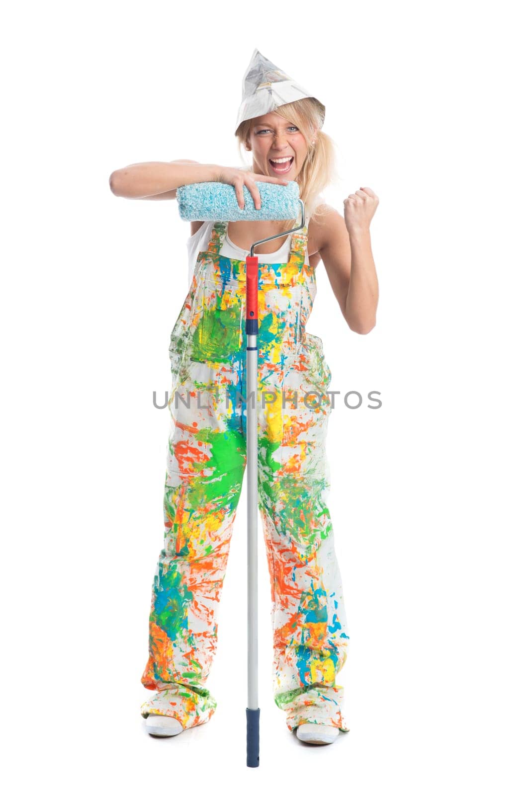 Female painter with a painter's role