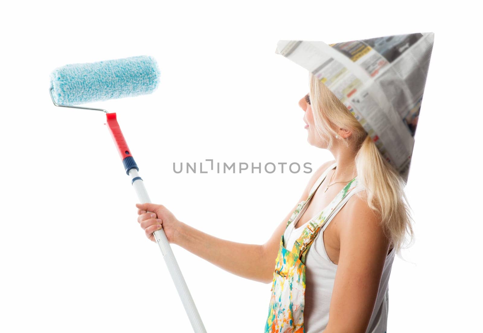 Female painter with a painter's role