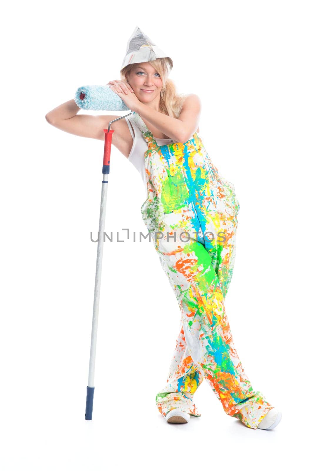 Female painter with painter's coat