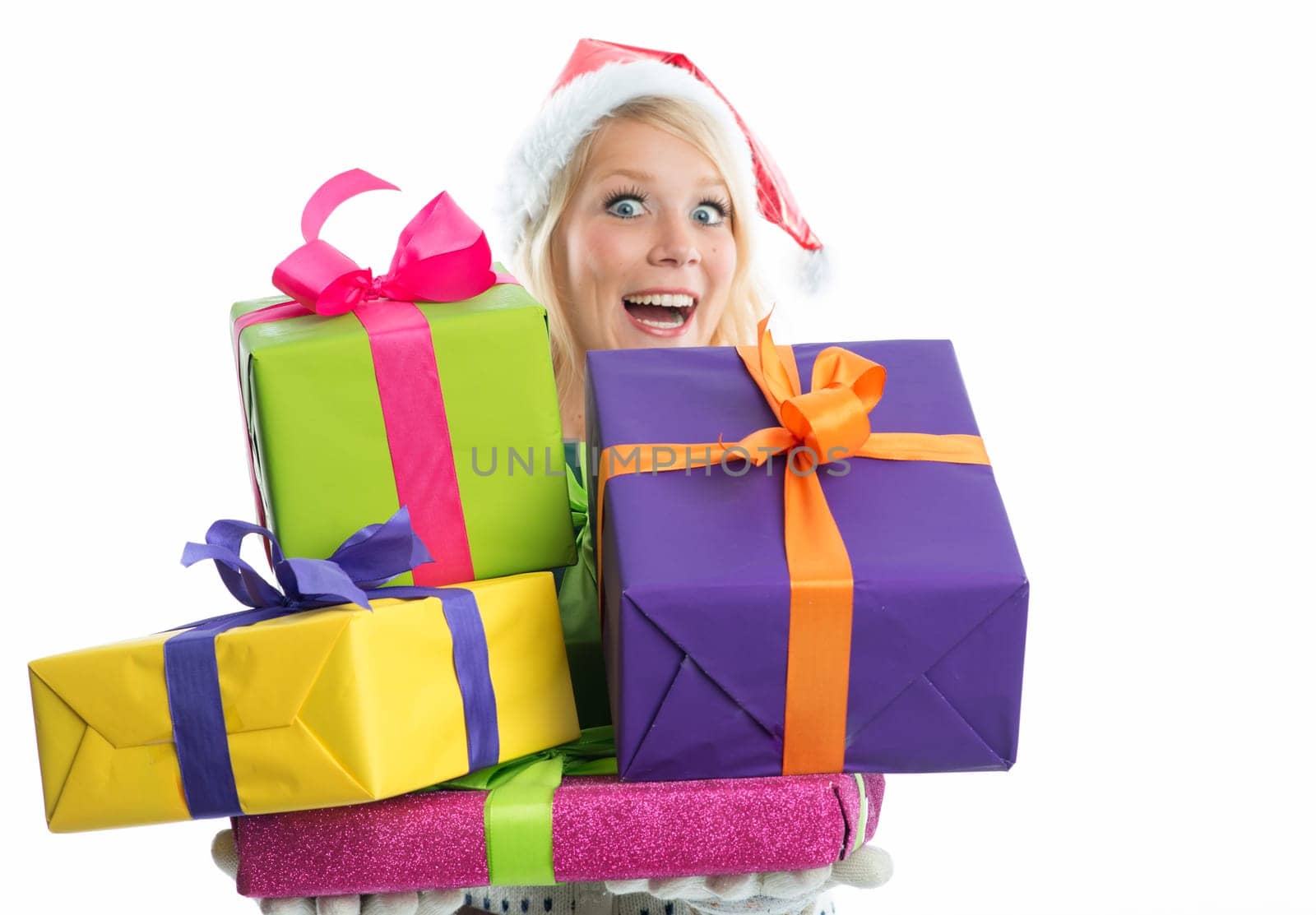 Santa Woman with Gifts