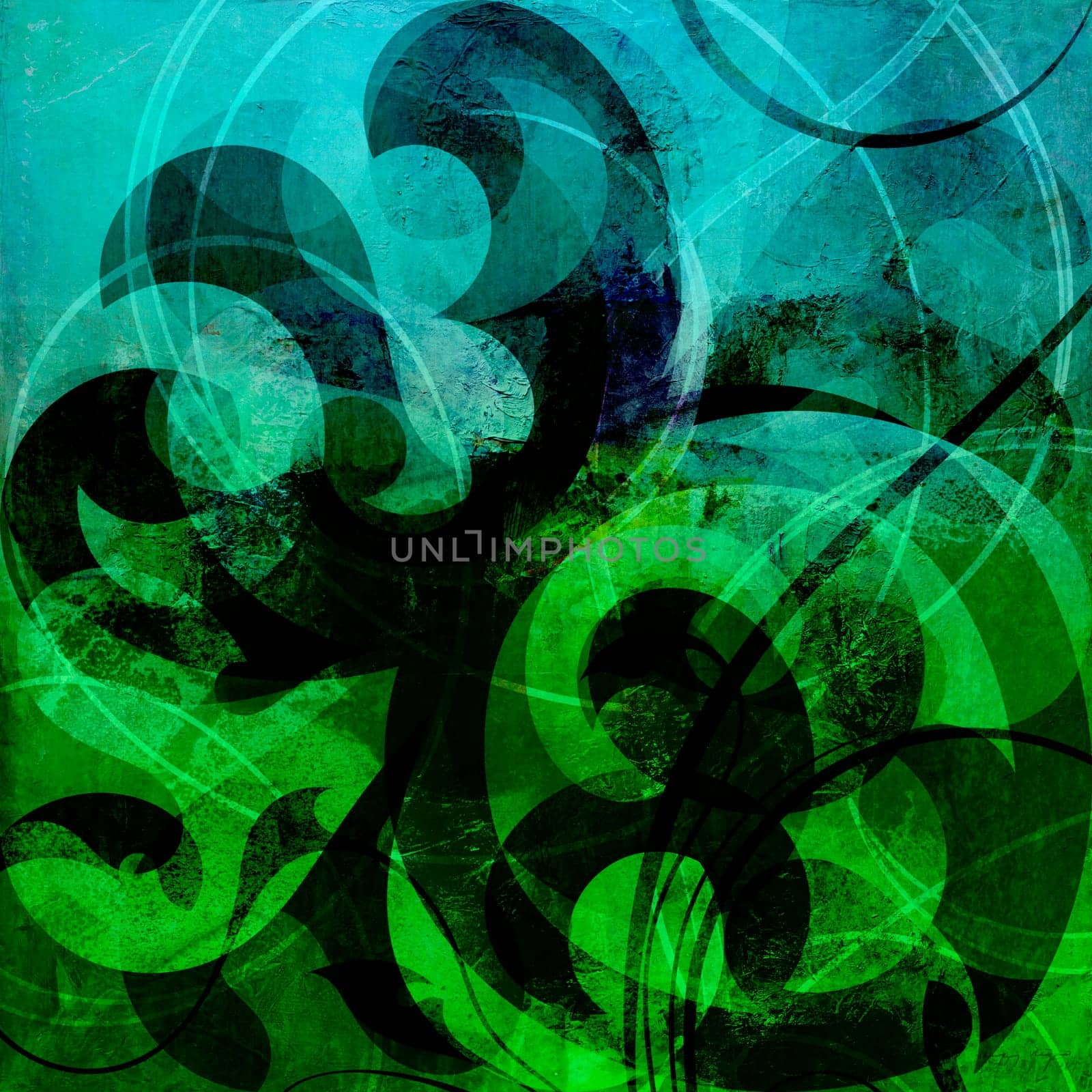abstract painting in mixed-media style