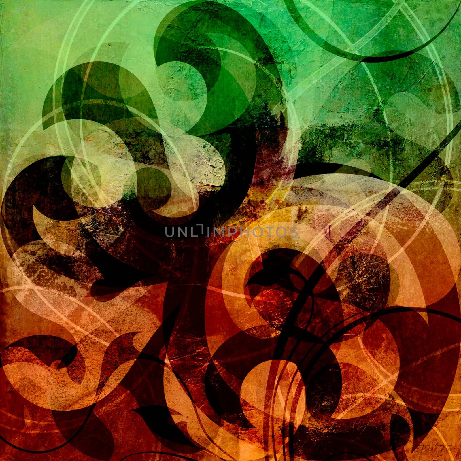 abstract painting in mixed-media style