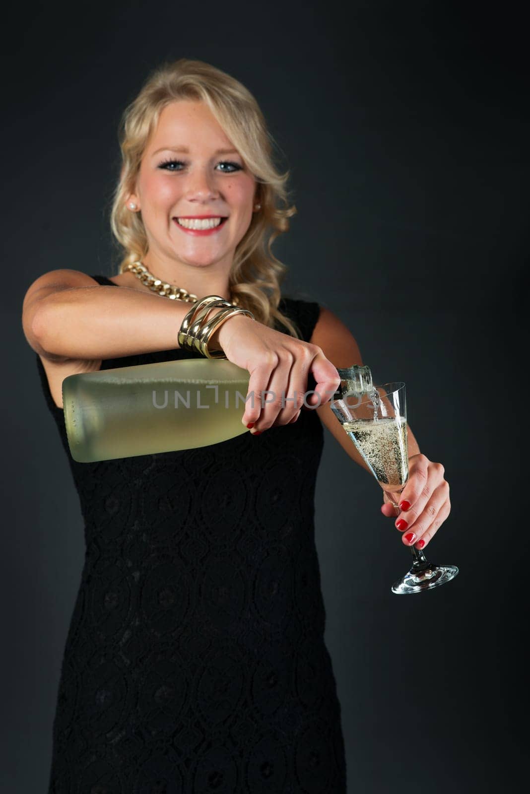 Elegant woman with sparkling wine