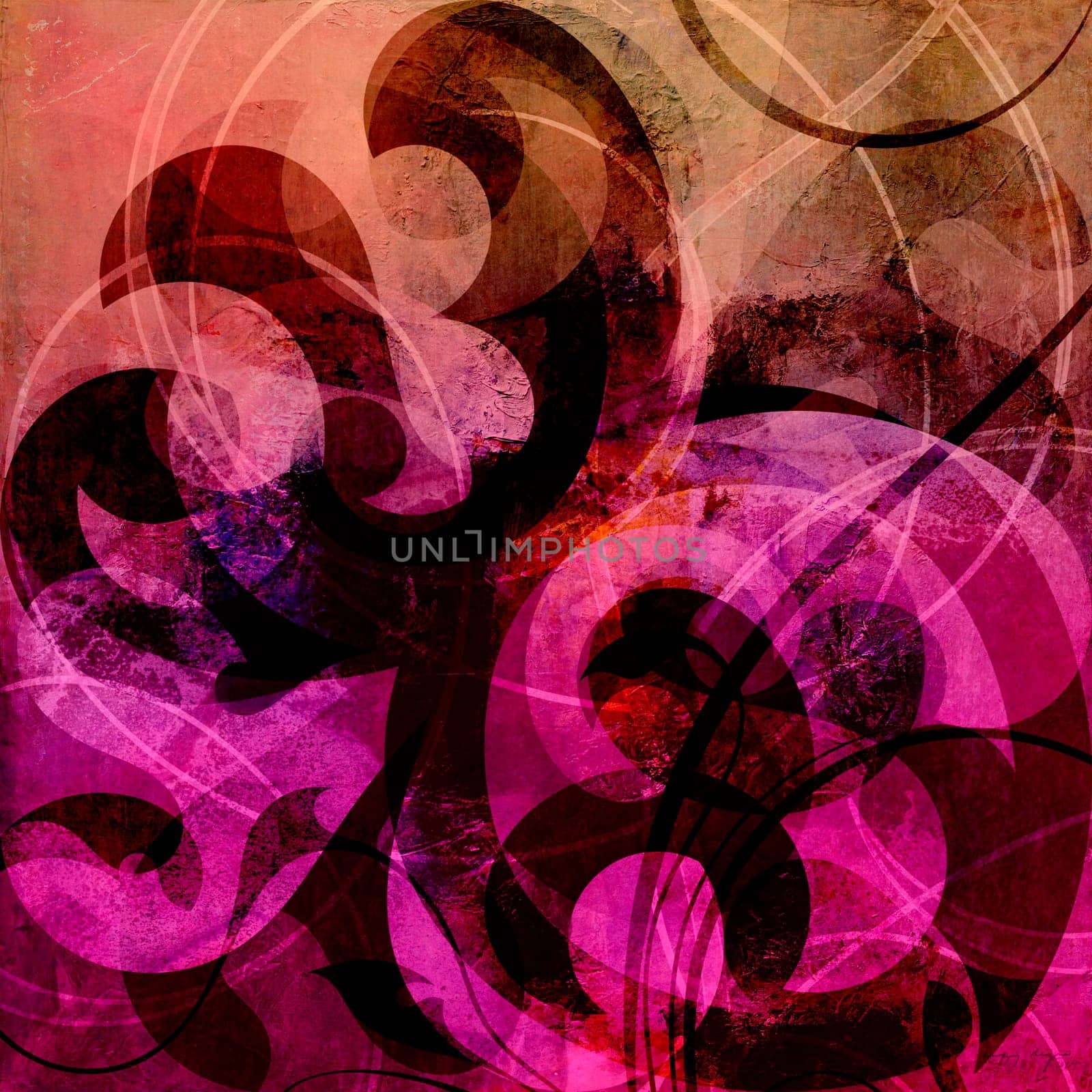 abstract painting in mixed-media style