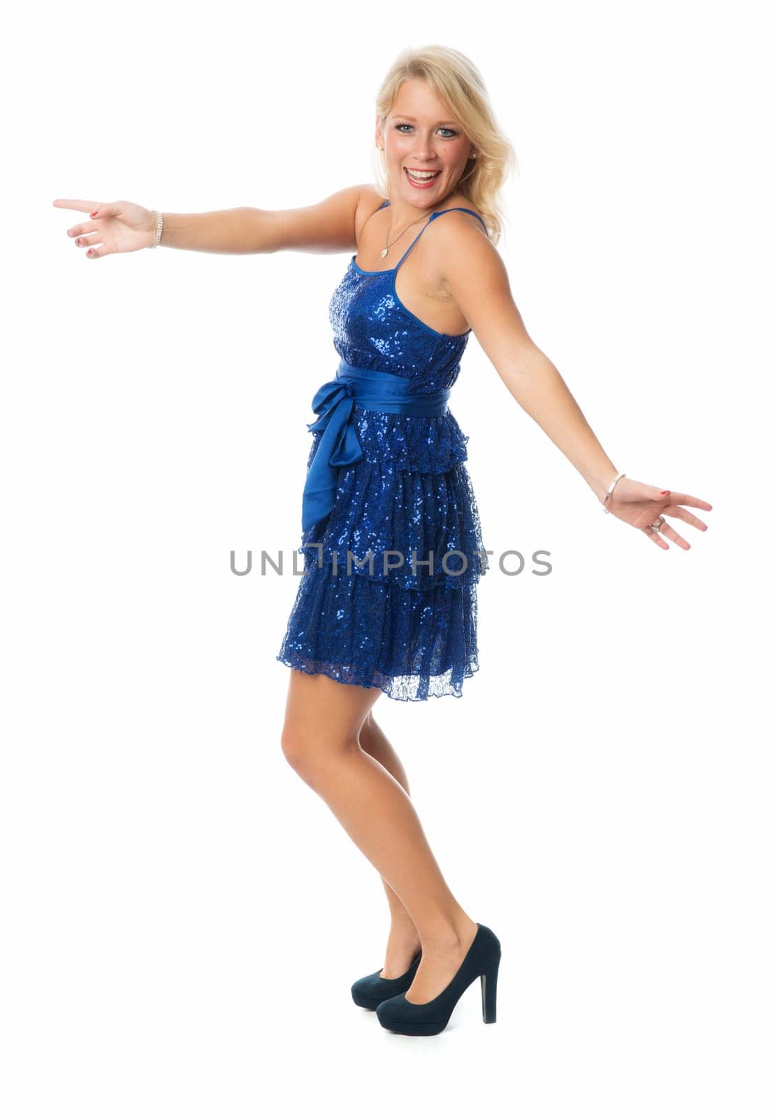 Blonde woman dances