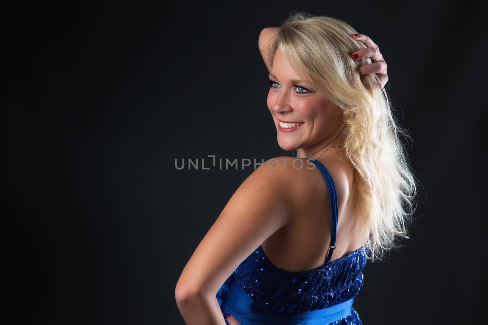 Blonde woman dances