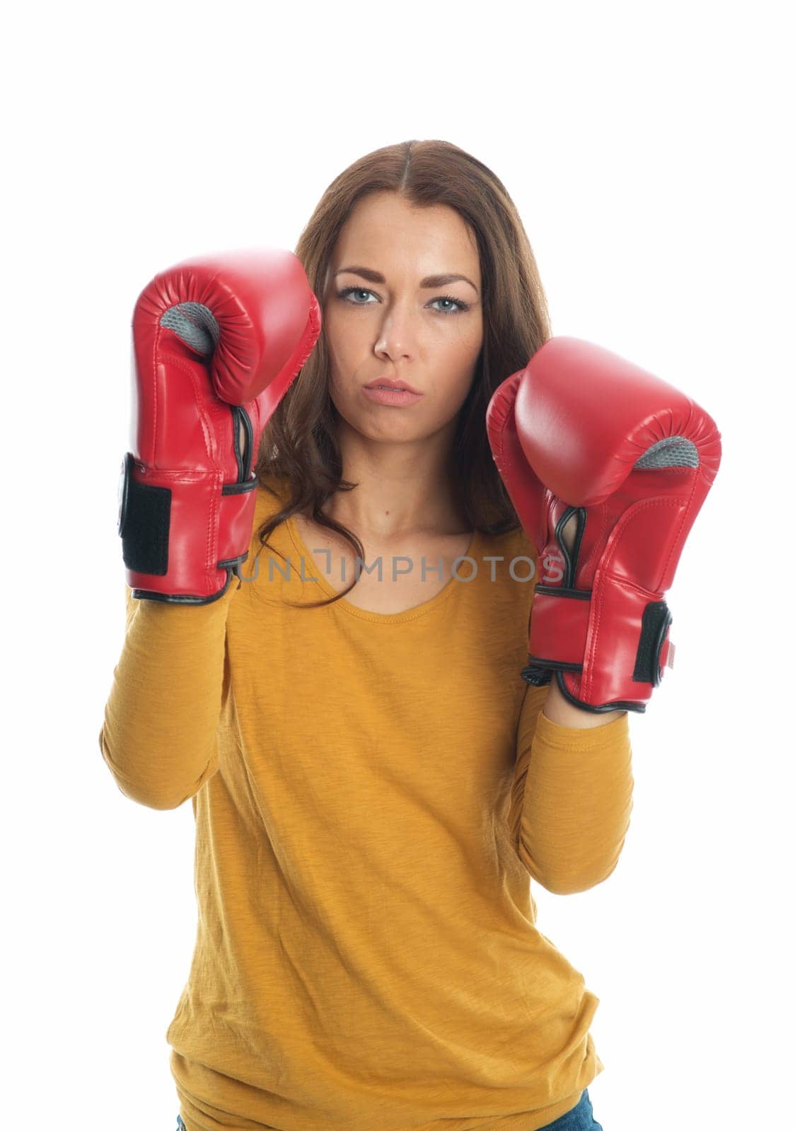 Woman with boxing gloves