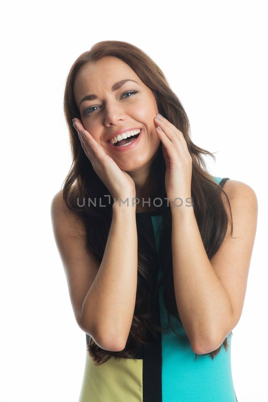 Woman in mini dress