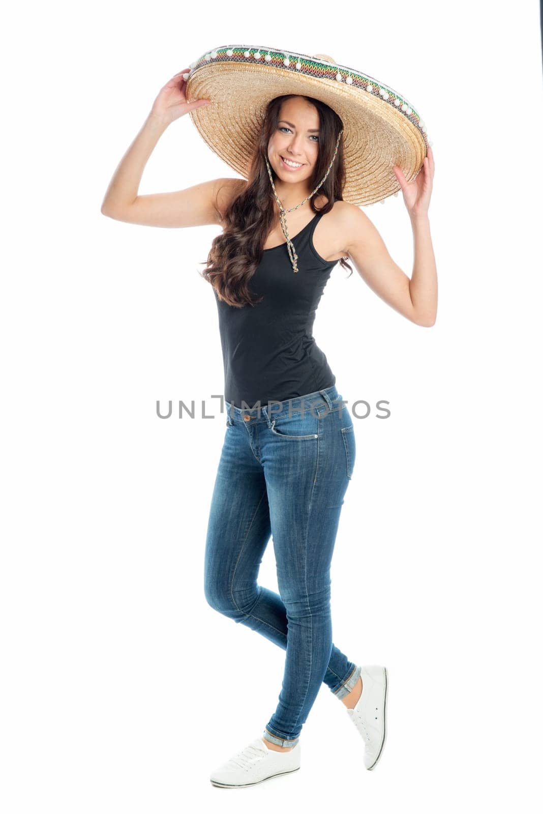 Young woman with sombrero