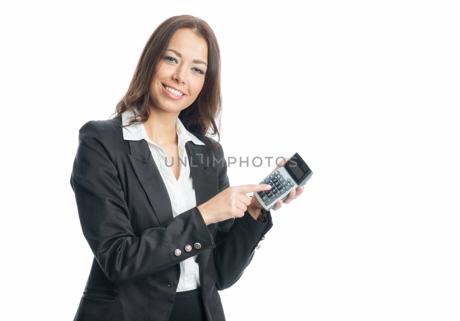 Businesswoman with calculator