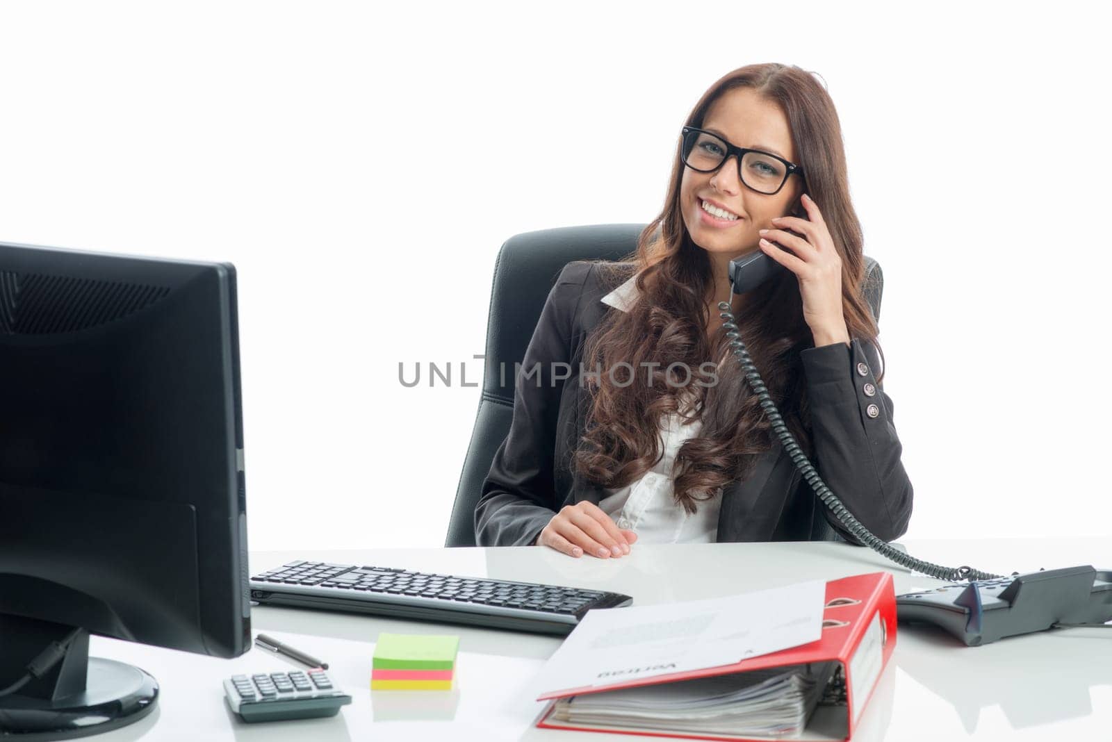 Office-in-law on the phone
