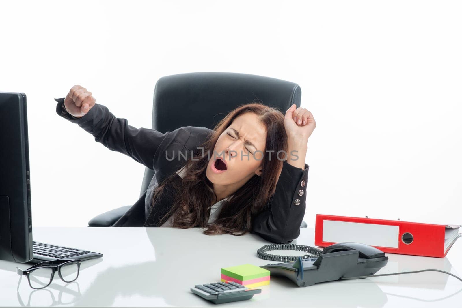 Yawning businesswoman