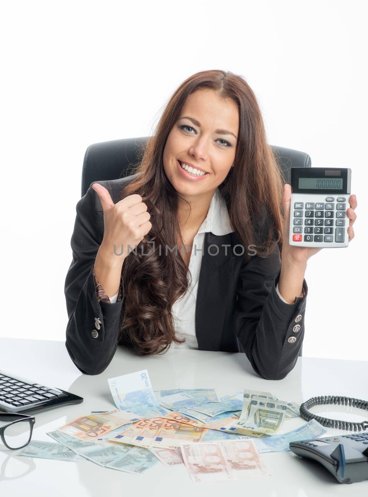 Businesswoman with calculator