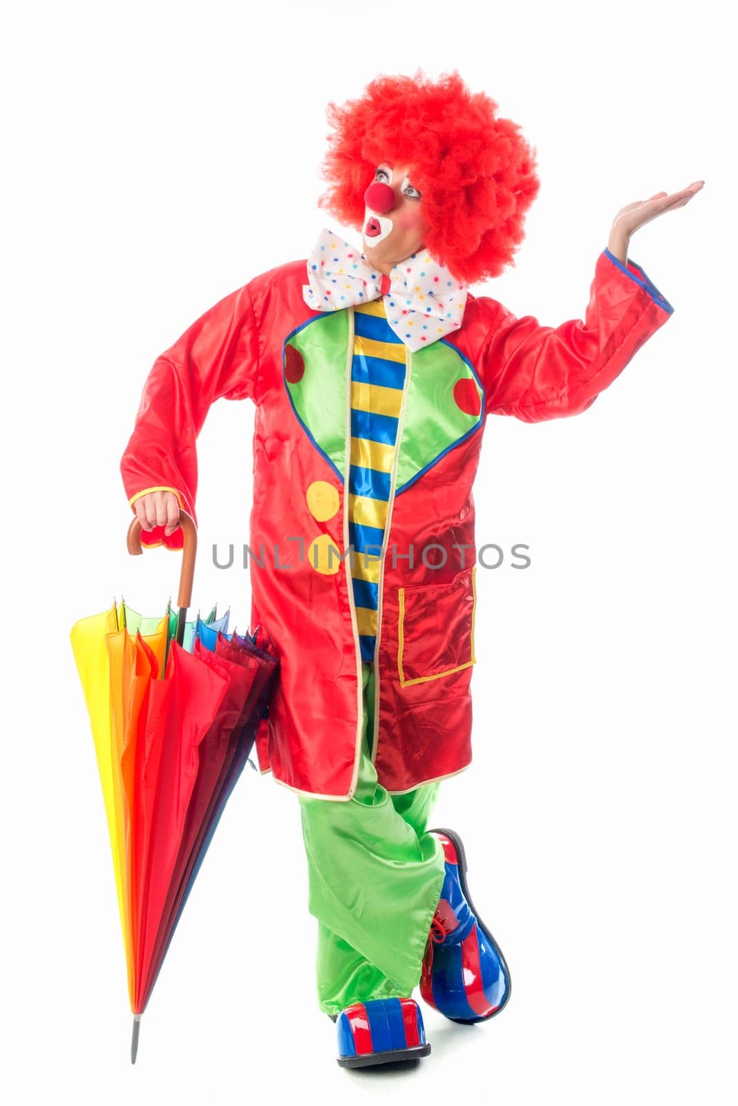 Clown with umbrella