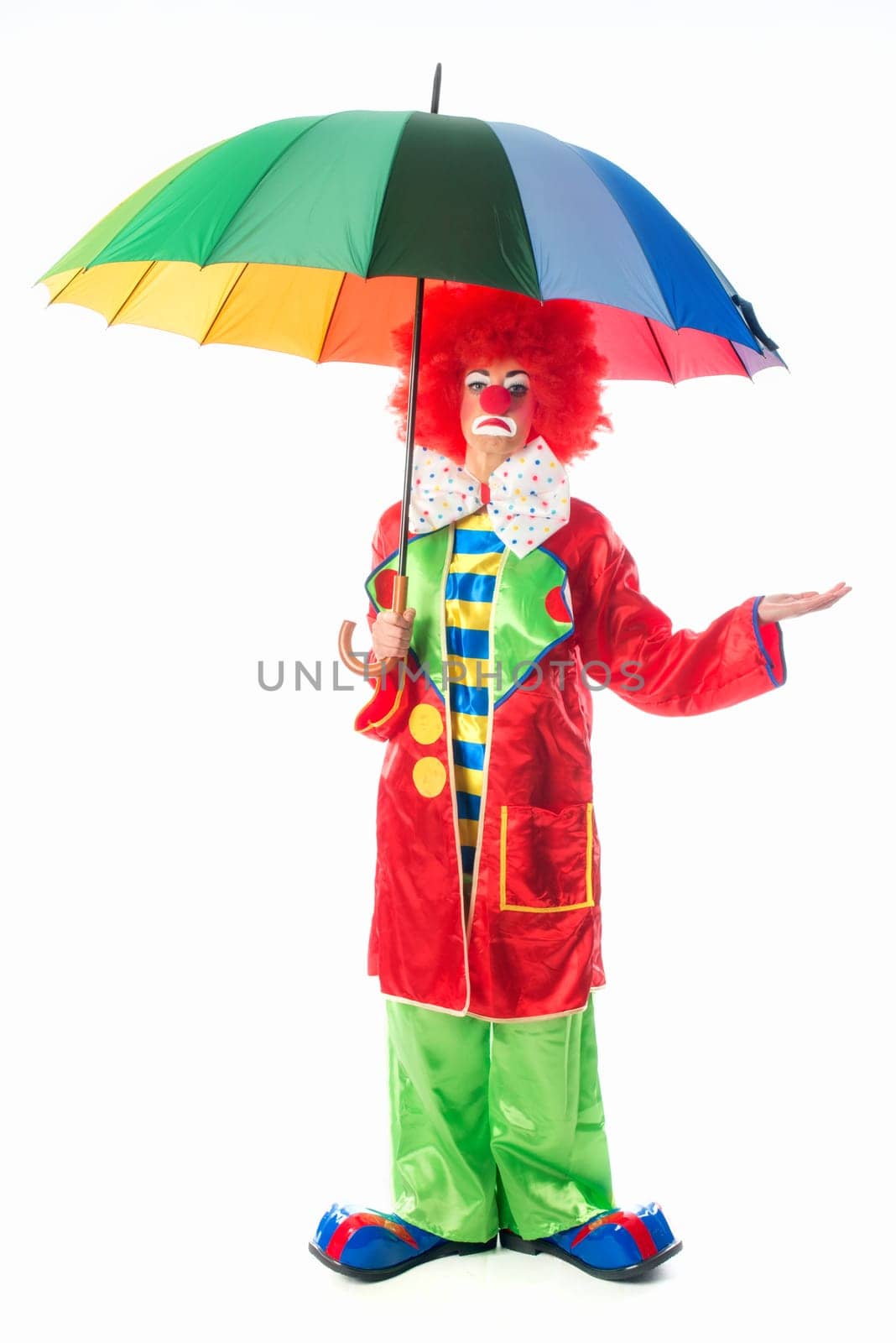 Clown with umbrella