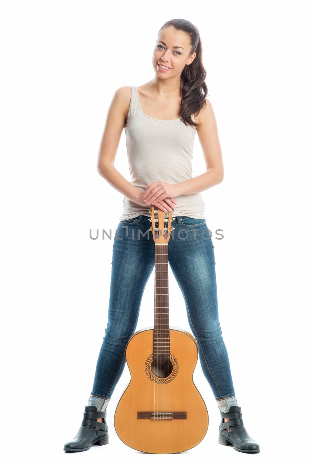 Young woman with a guitar
