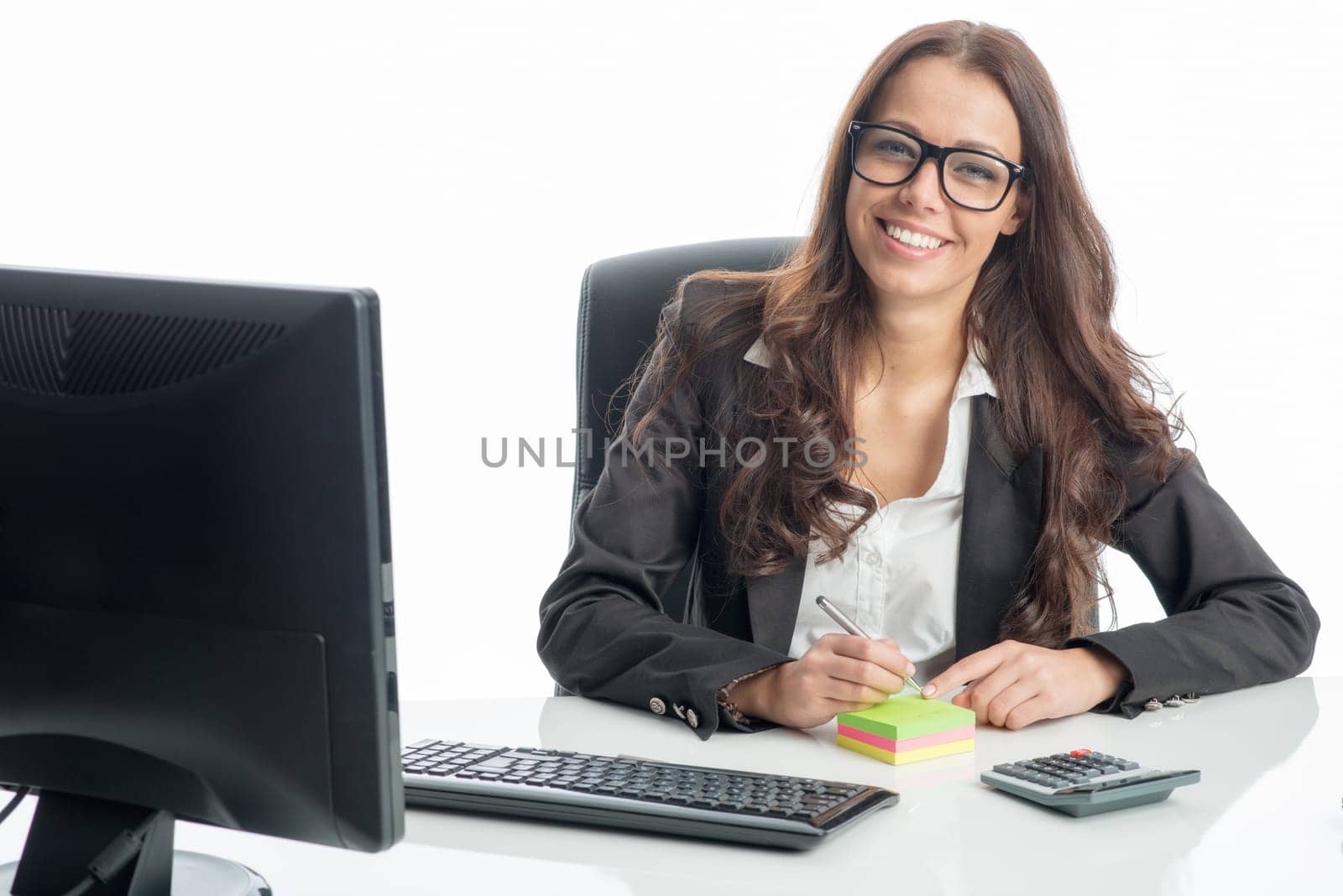 Businesswoman takes notes