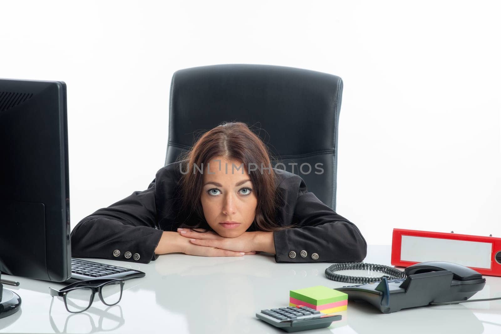 Bored businesswoman