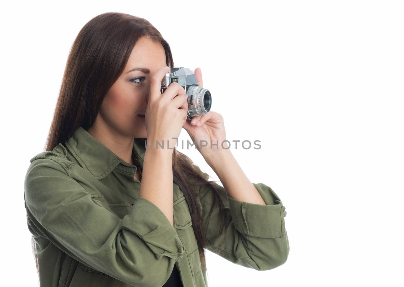 Young woman with camera