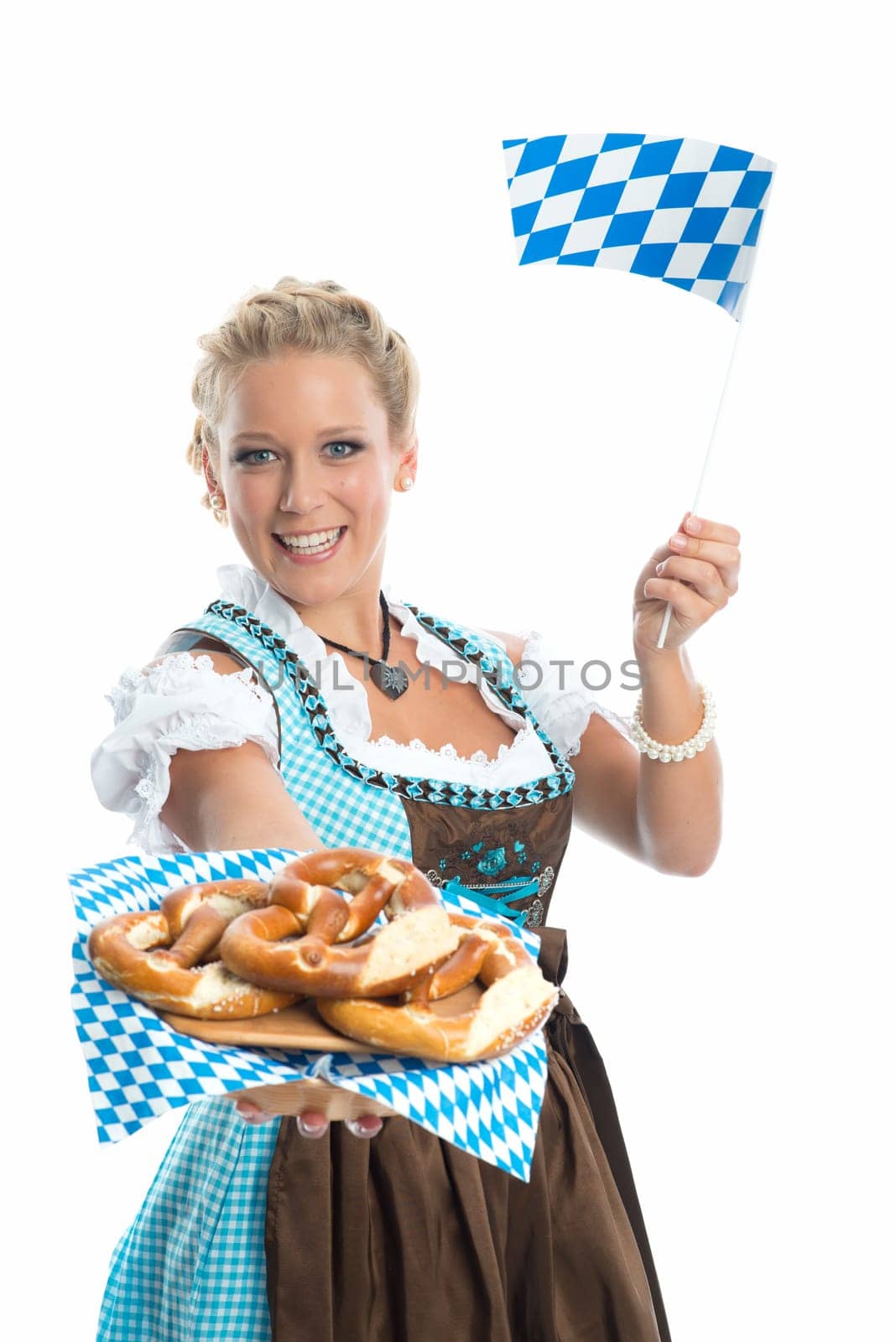 Bavarian girl with Brezn