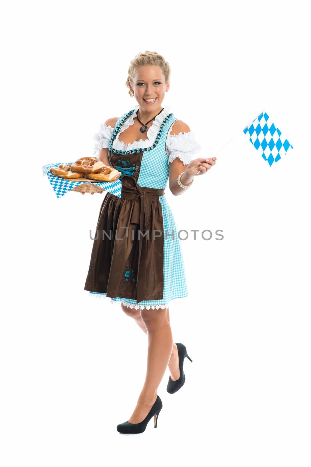 Bavarian girl with Brezn