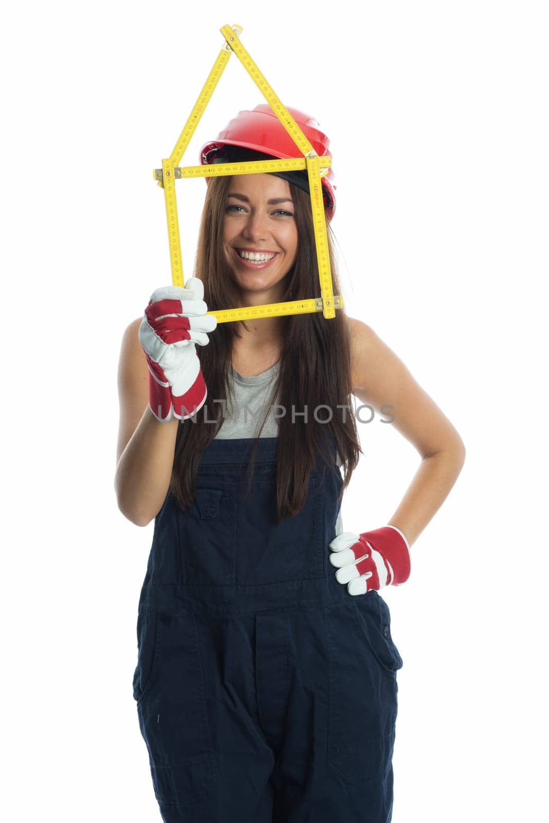 Female craftsman with customs stick