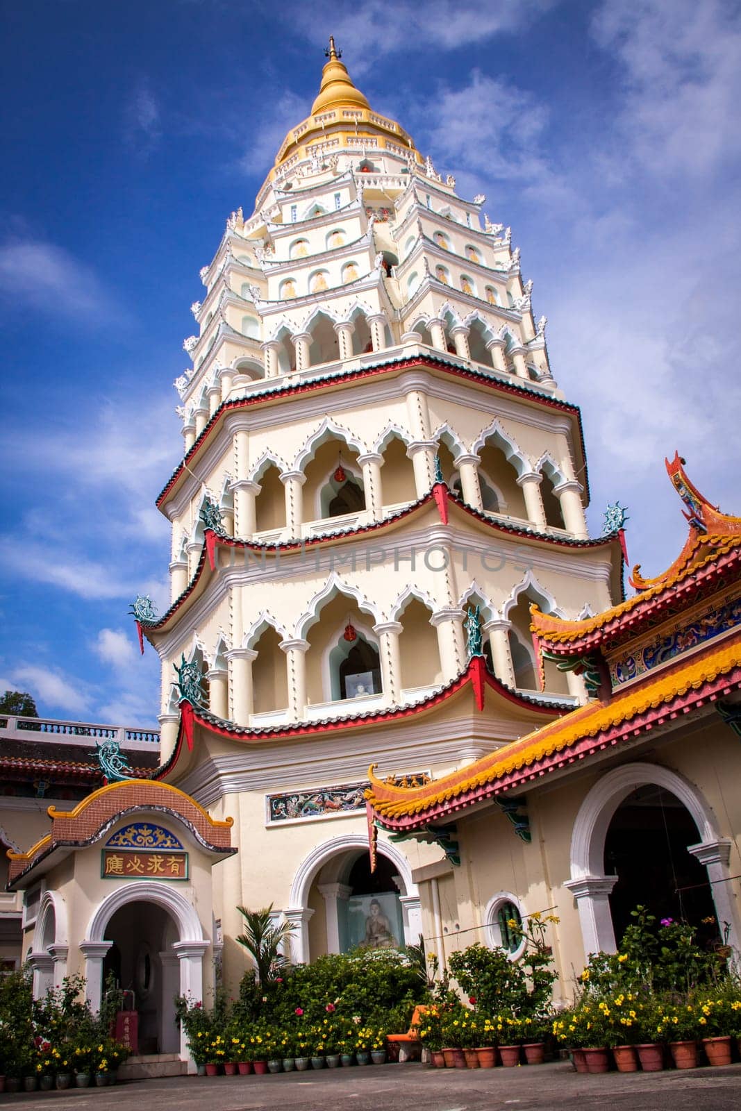 Asian temple with zodiac signs and religious symbols in Malaysia