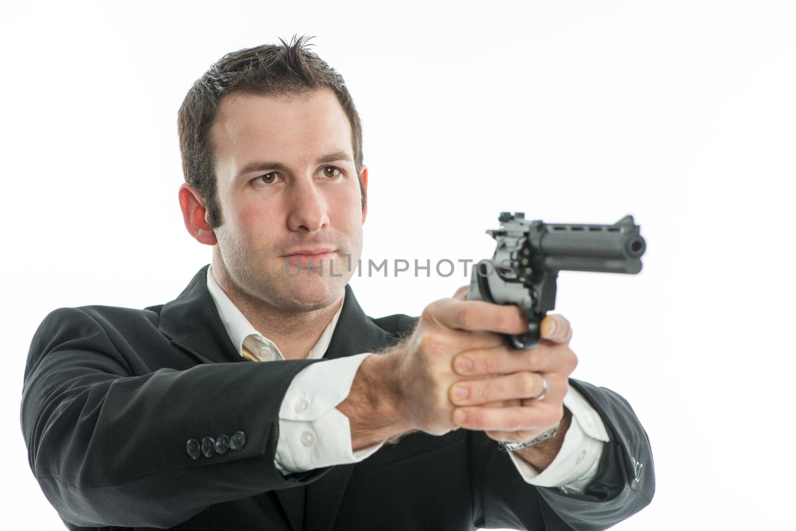 Young man with gun