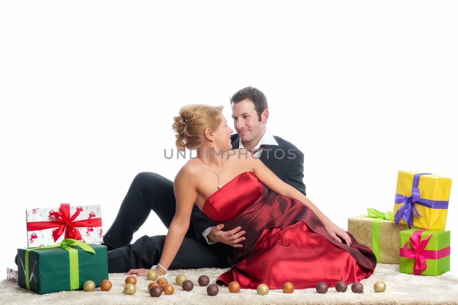 Couple in love at Christmas