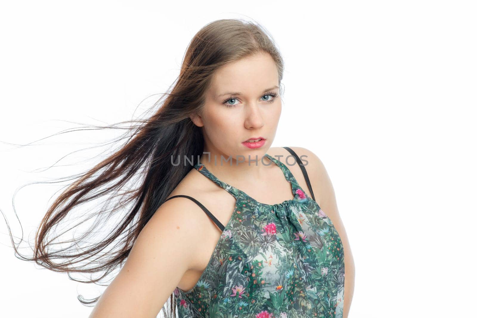 Girl with waving hair