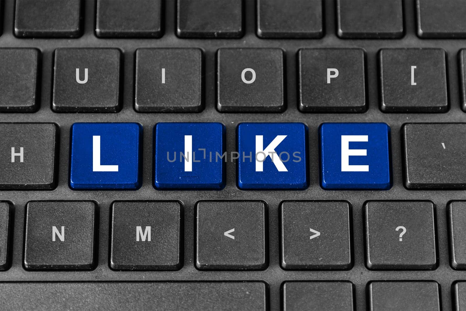 Like blue word on keyboard