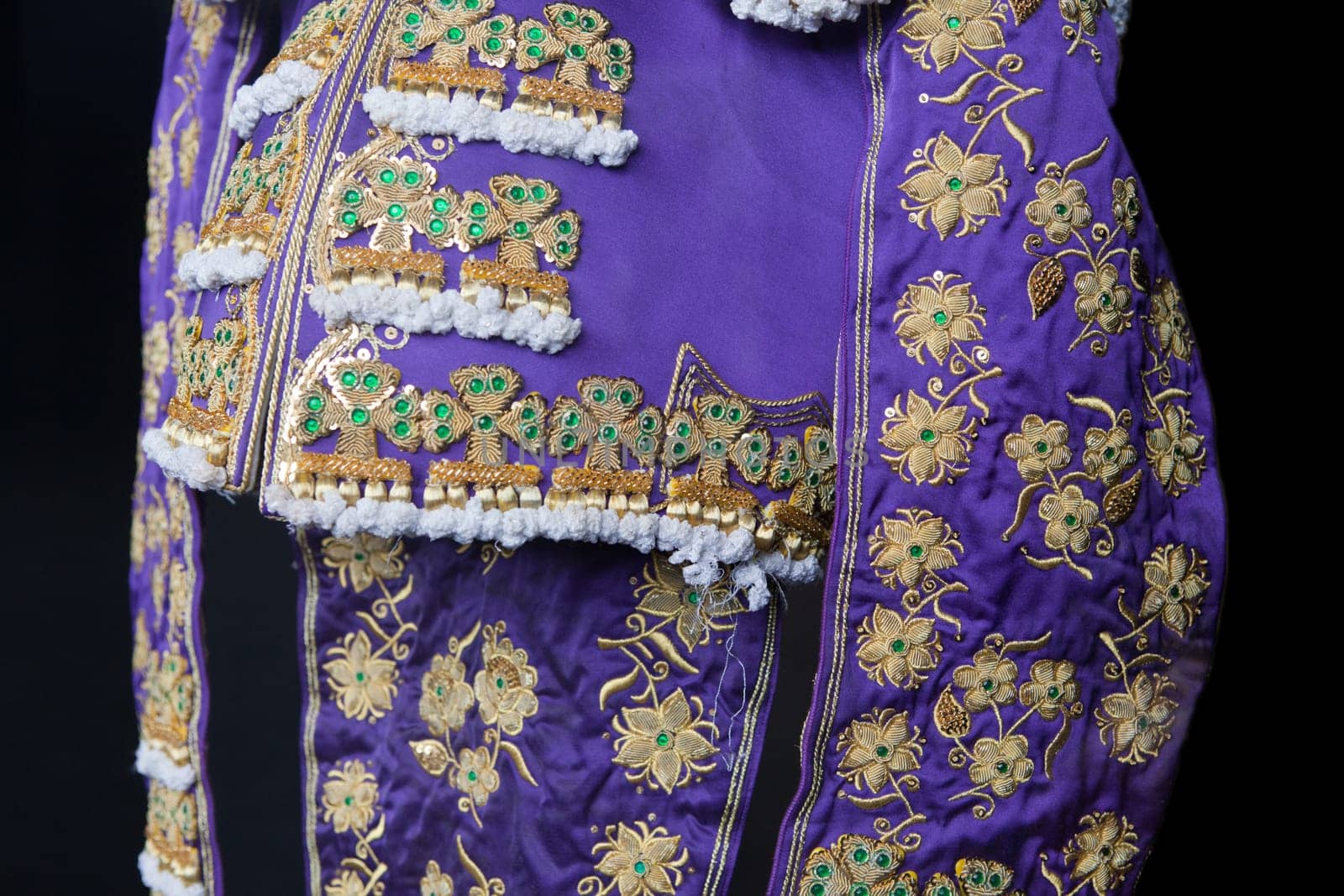 Detail of a traje de luces, the costum of a torero, Spain