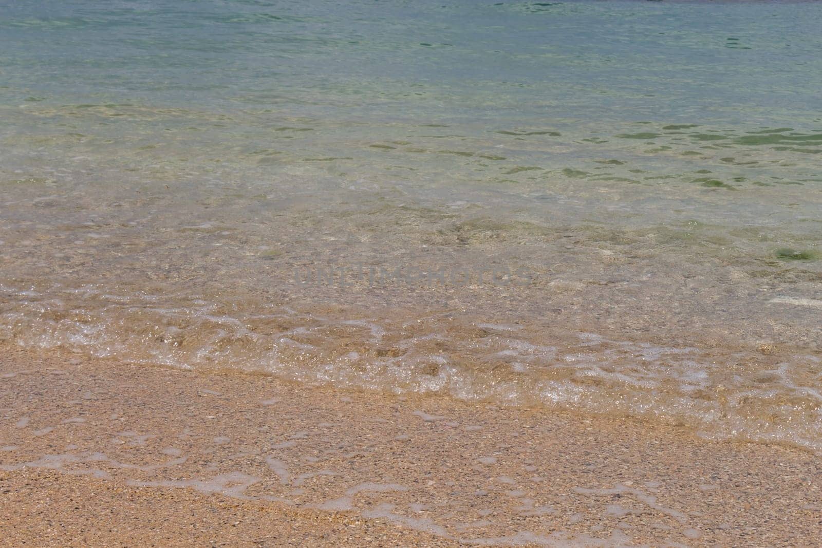 Beautiful secluded sandy beach in the Caribbean with white sand and blue sky as in paradise