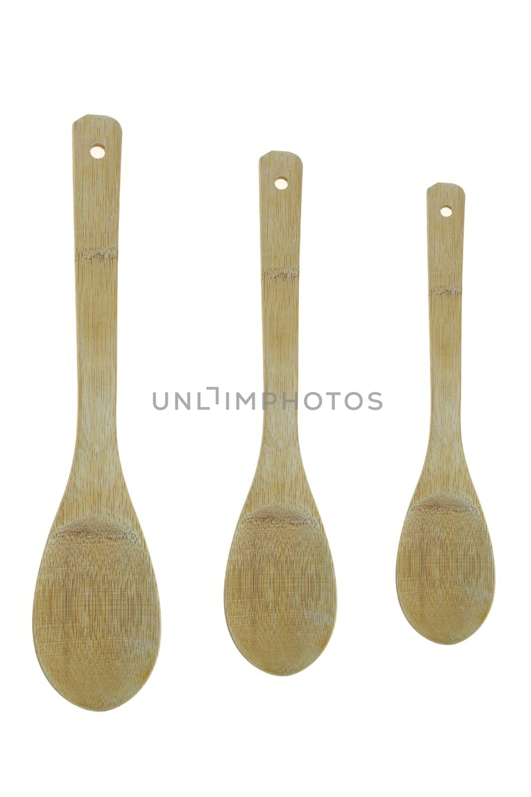 A close up shot of wooden spoons