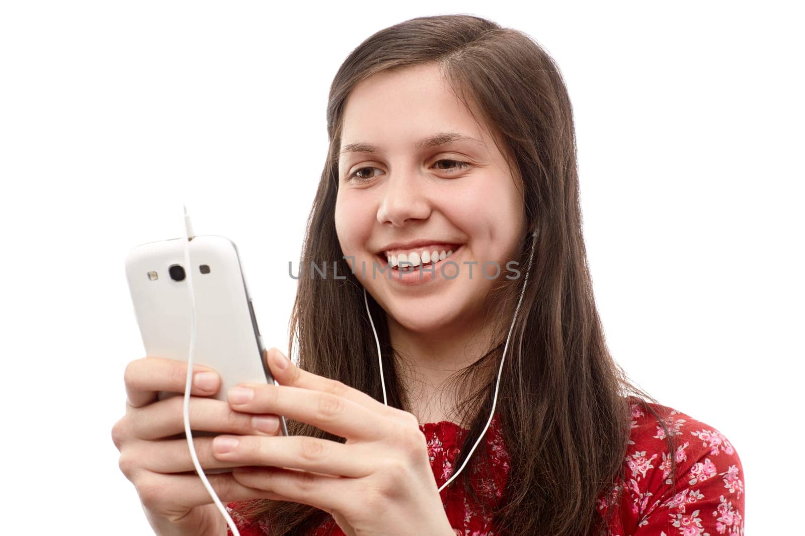 Young lady searching something on a smart phone