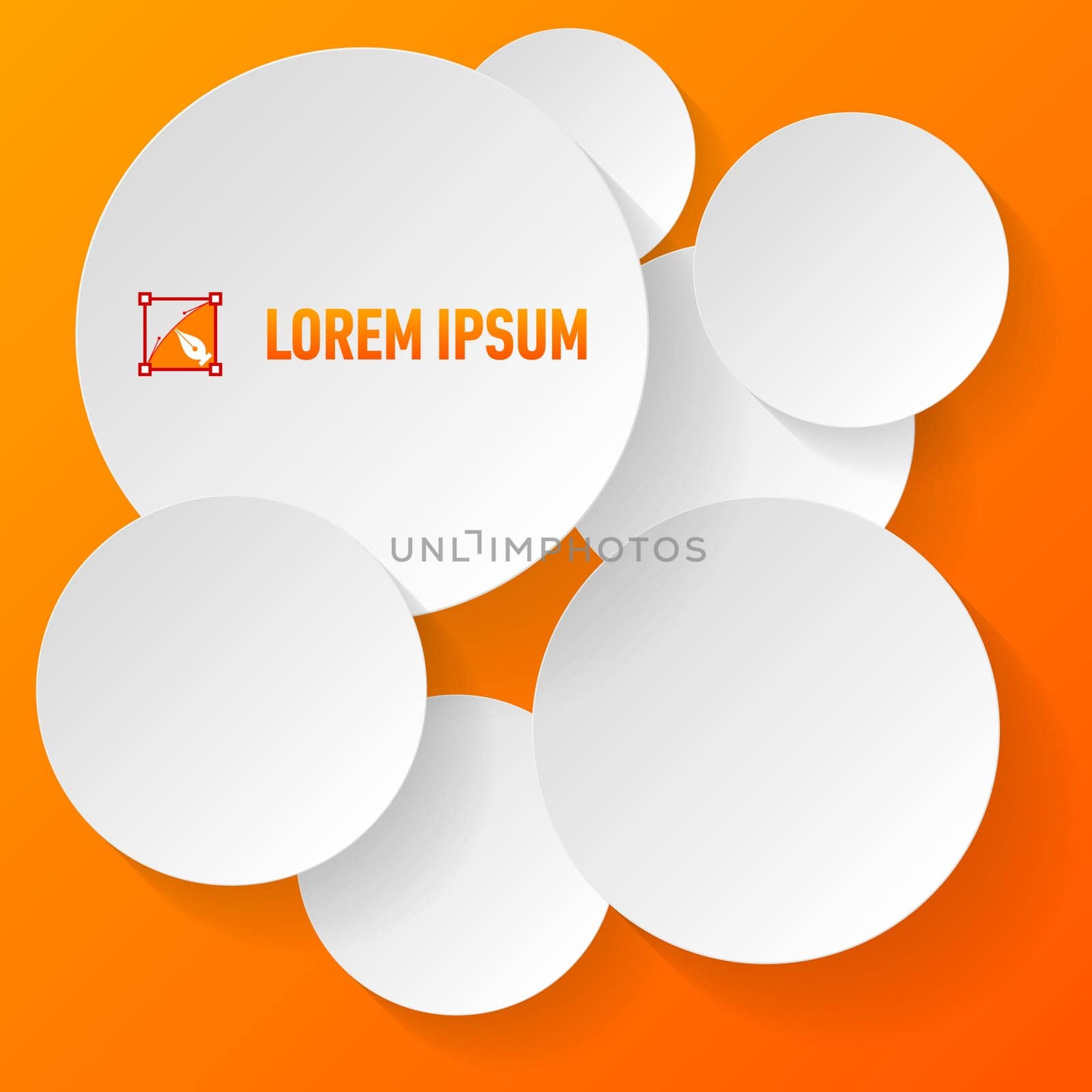 Yellow background with paper circles for your text