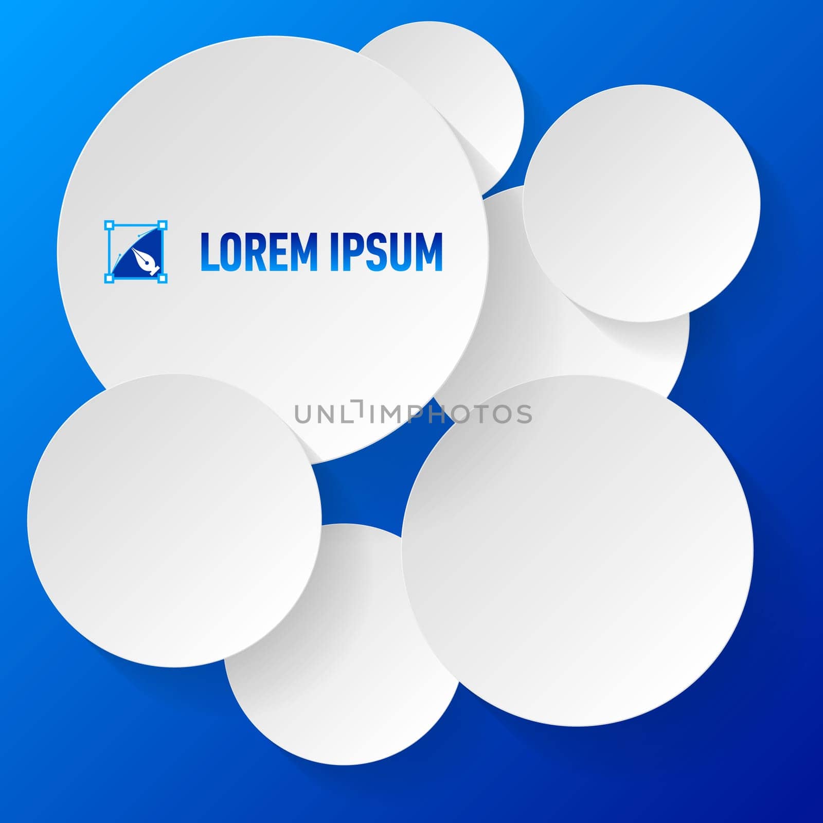 Blue background with paper circles for your text