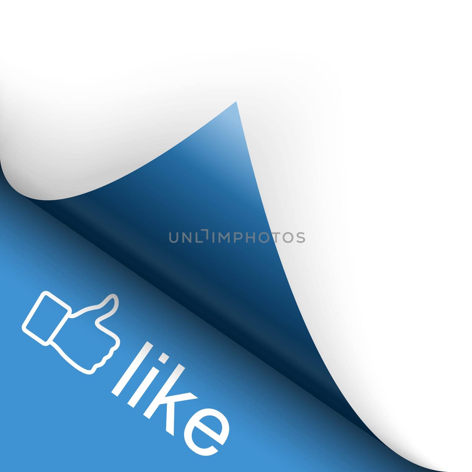 Paper lower left corner with thumbs up like!