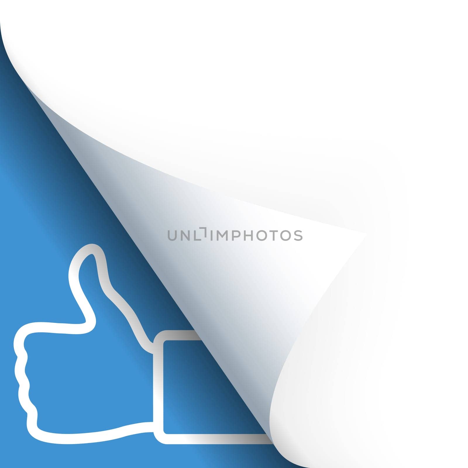 Paper lower left corner with thumbs up like!