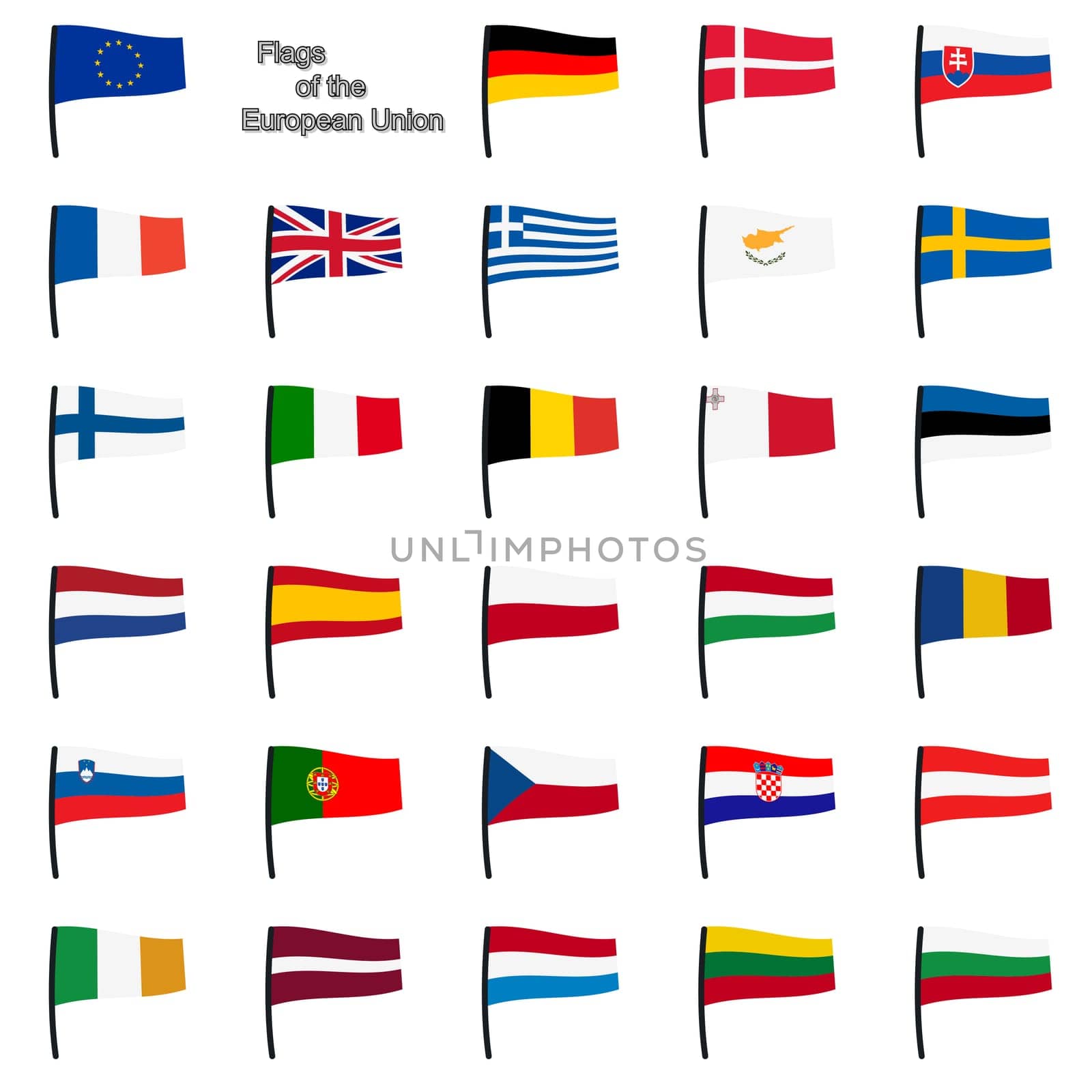 collection of european union flags