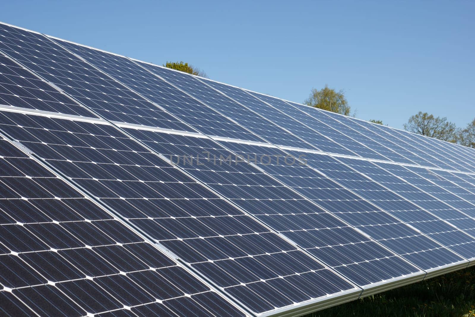 A set of dark blue solar panels
